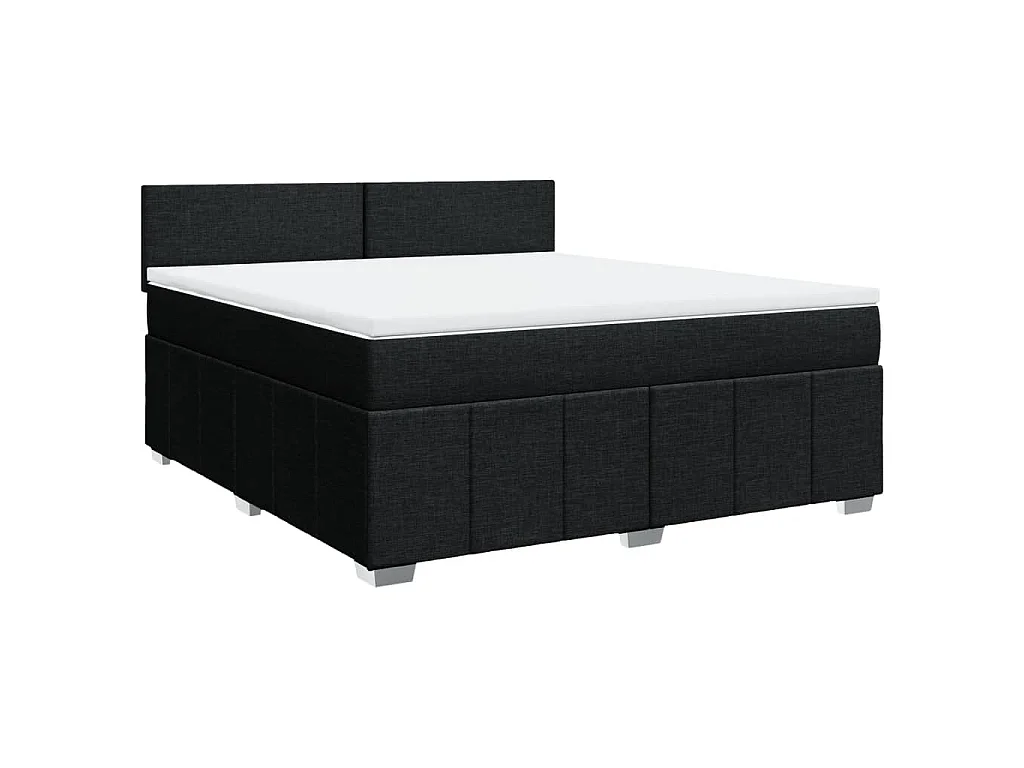 Boxspring met matras stof zwart 180x200 cm