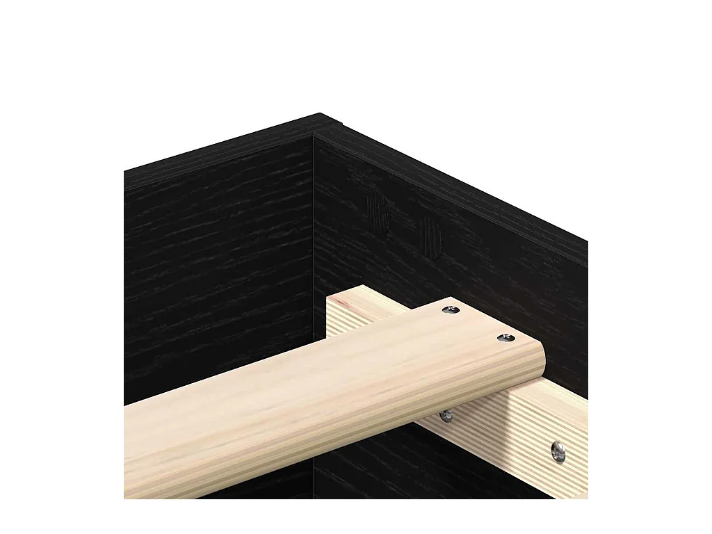 Bettgestell Schwarze Eiche 160 x 200 cm Holzwerkstoff