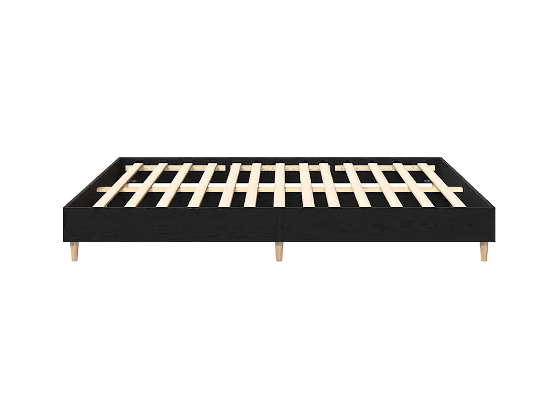 Bettgestell Schwarz Eichen-Optik 160 x 200 cm Holzwerkstoff
