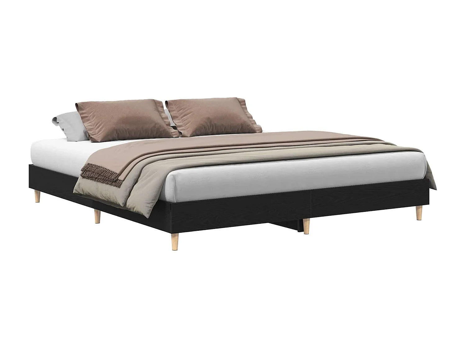 Estructura de cama Roble Negro 160 x 200 cm