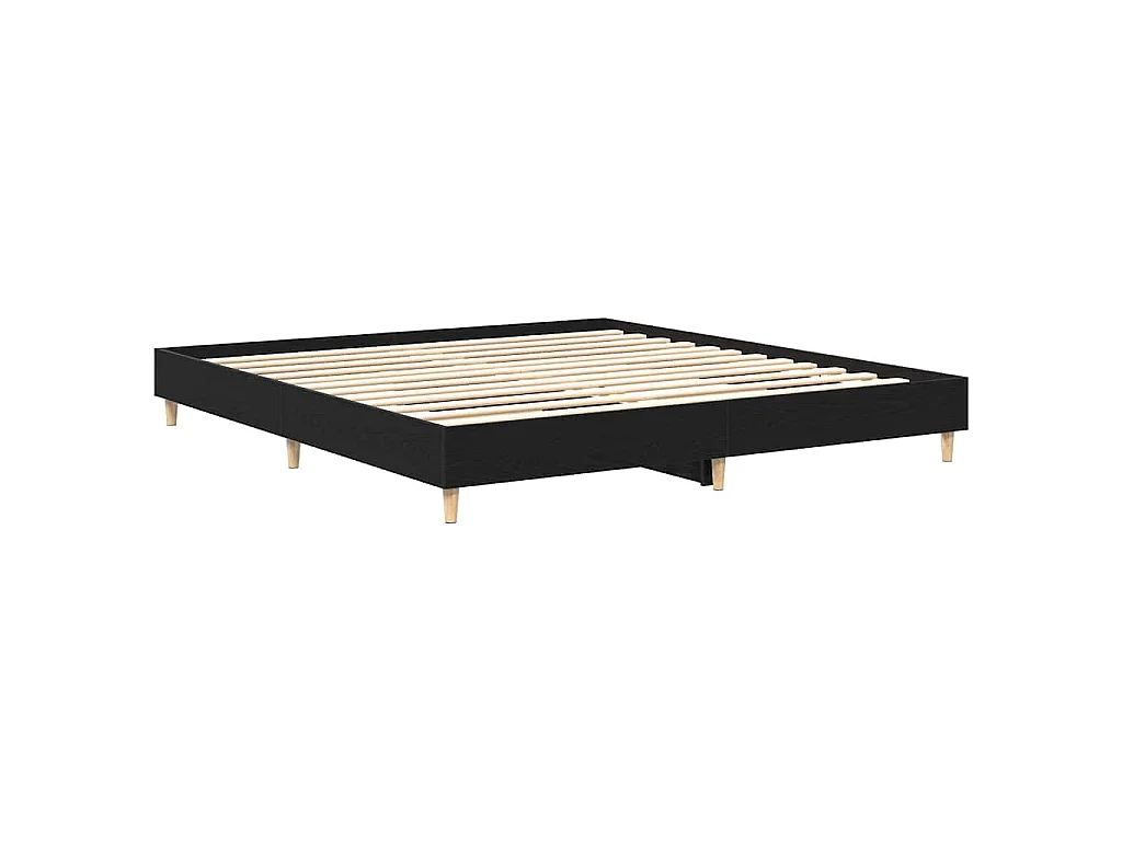 Struttura del letto Rovere Nero 203 x 163 x 25 cm