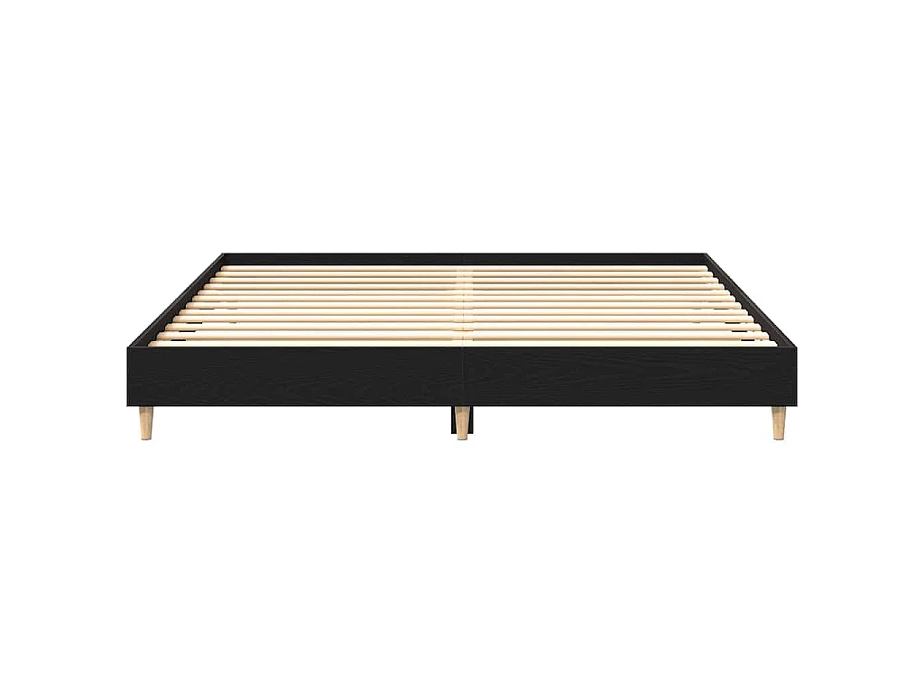 Struttura del letto Rovere Nero 203 x 163 x 25 cm