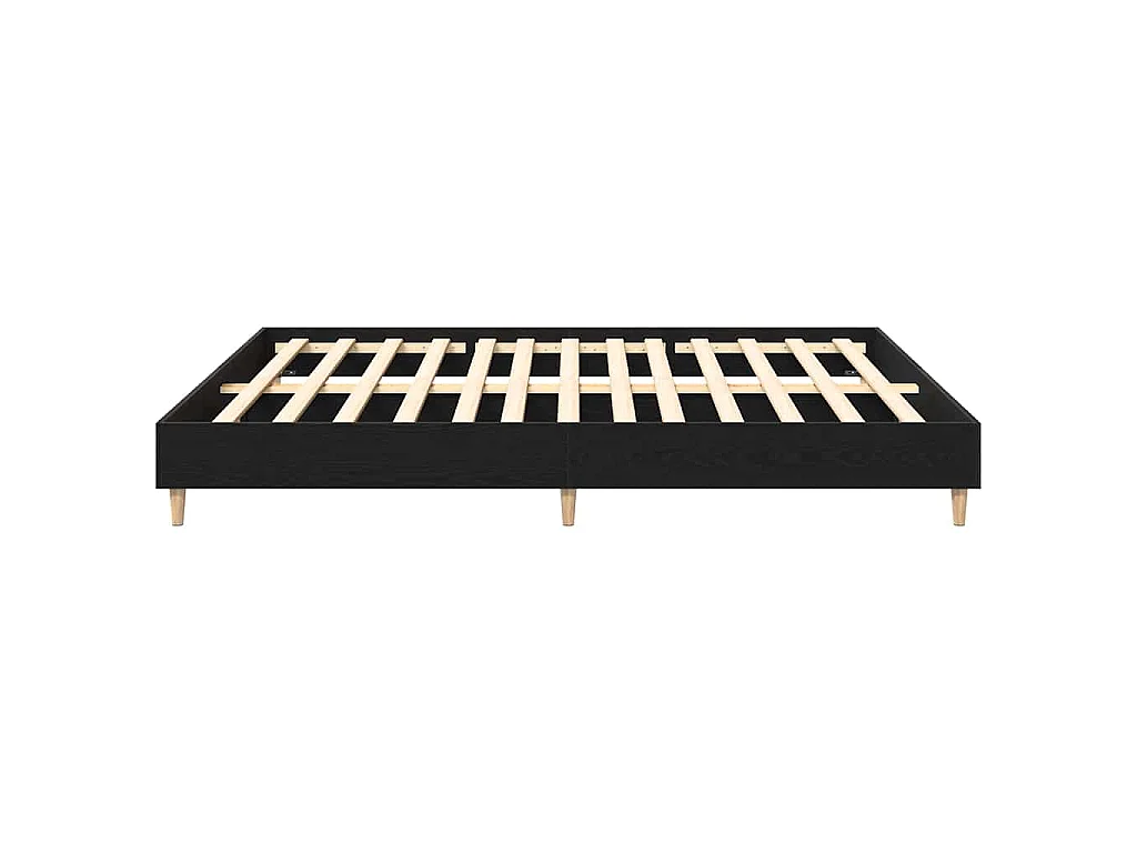 Struttura del letto Rovere Nero 203 x 163 x 25 cm