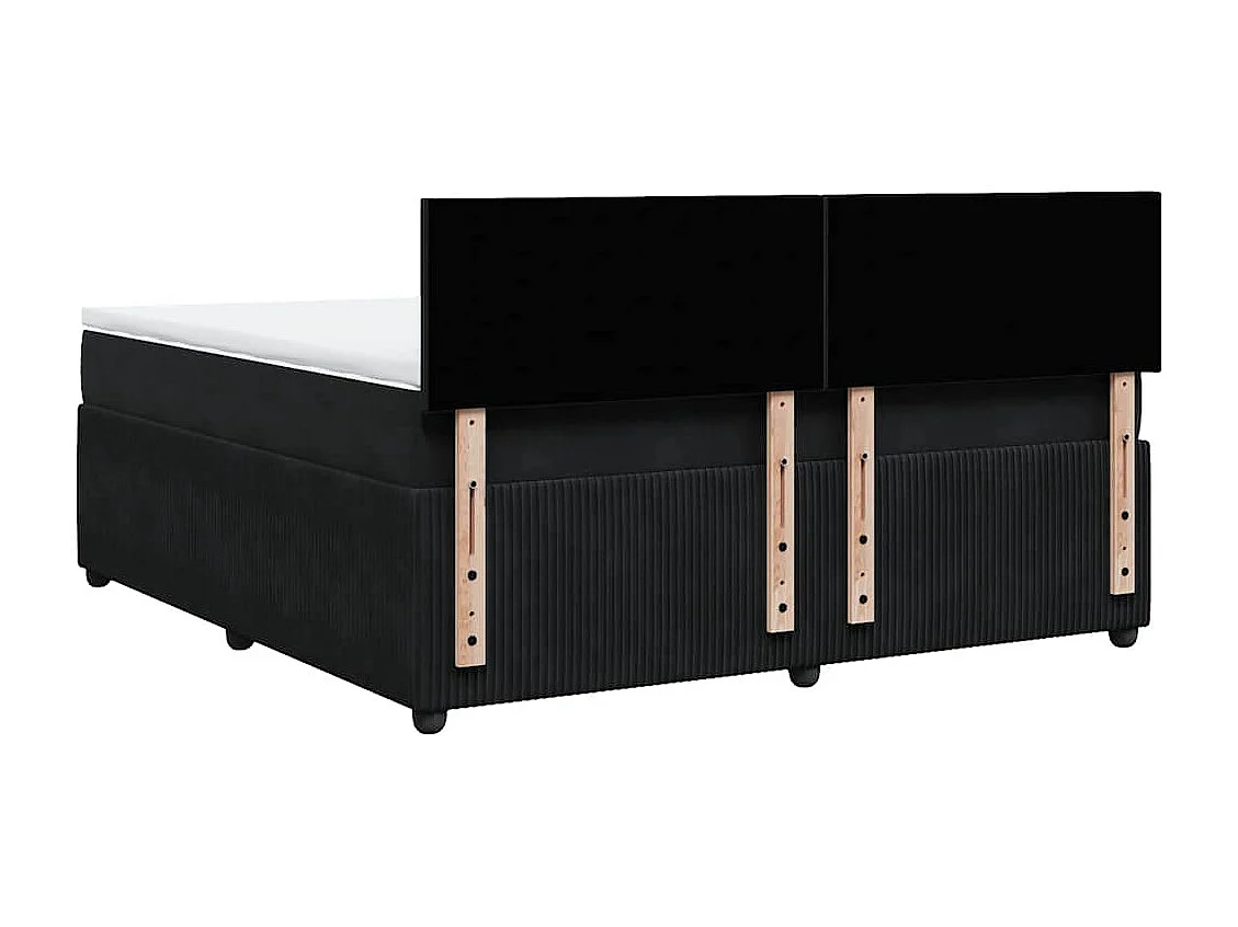 Boxspringbett mit Matratze Schwarz 180x200 cm Samt
