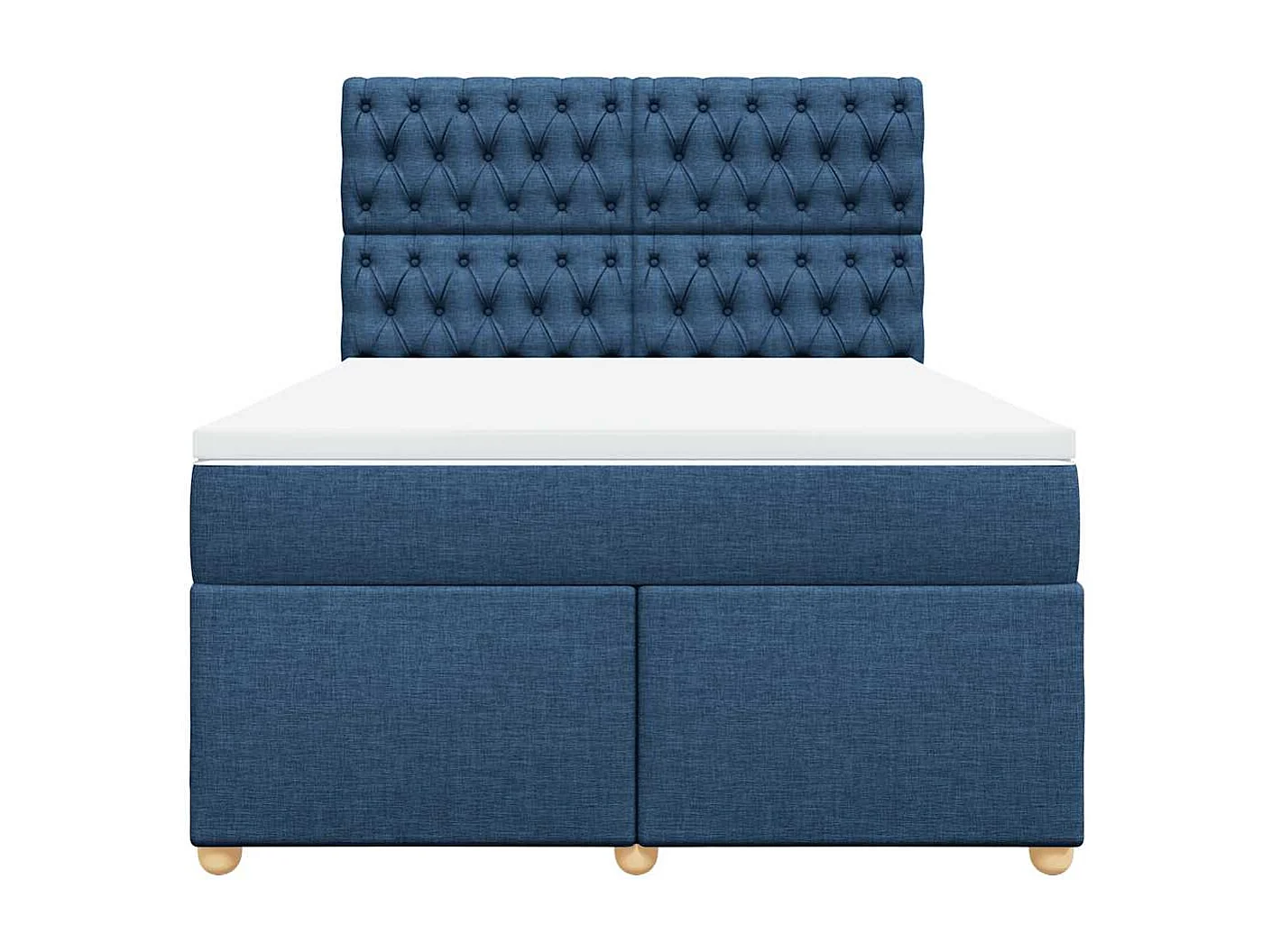 Cama com molas/colchão 140x190 cm tecido azul