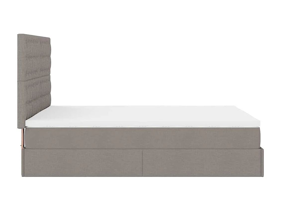Ottoman-Bett mit Matratze Taupe 140x200 cm Stoff