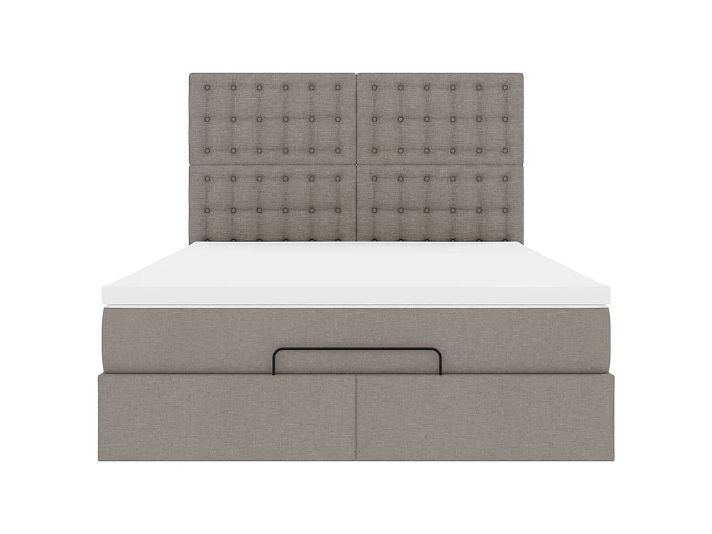 Ottoman bed met matras 140x200cm stof taupe