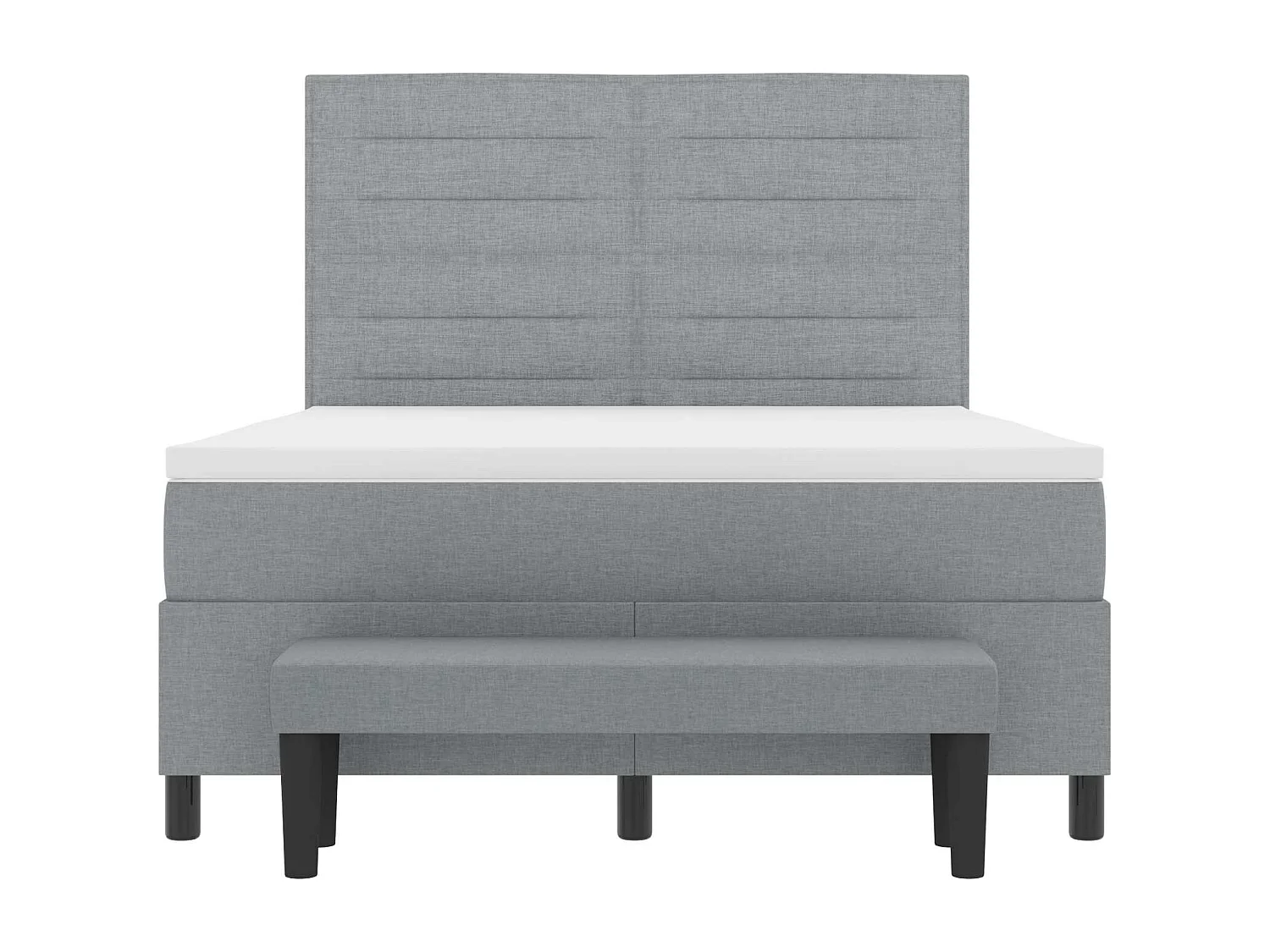 Boxspringbed met matras Lichtgrijs 140 x 190 cm Stof