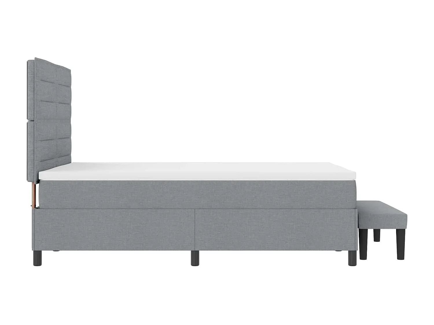 Boxspringbed met matras Lichtgrijs 140 x 190 cm Stof