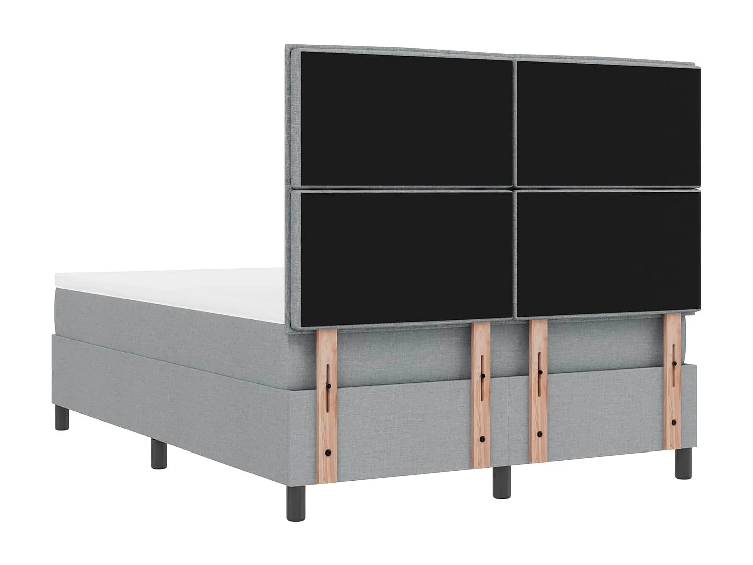 Boxspringbed met matras Lichtgrijs 140 x 190 cm Stof