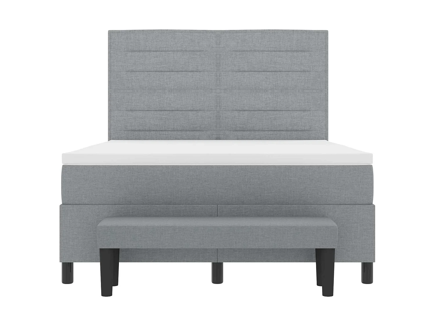 Cama Box com cabeceira Cinzento-claro 140 x 190 cm tecido