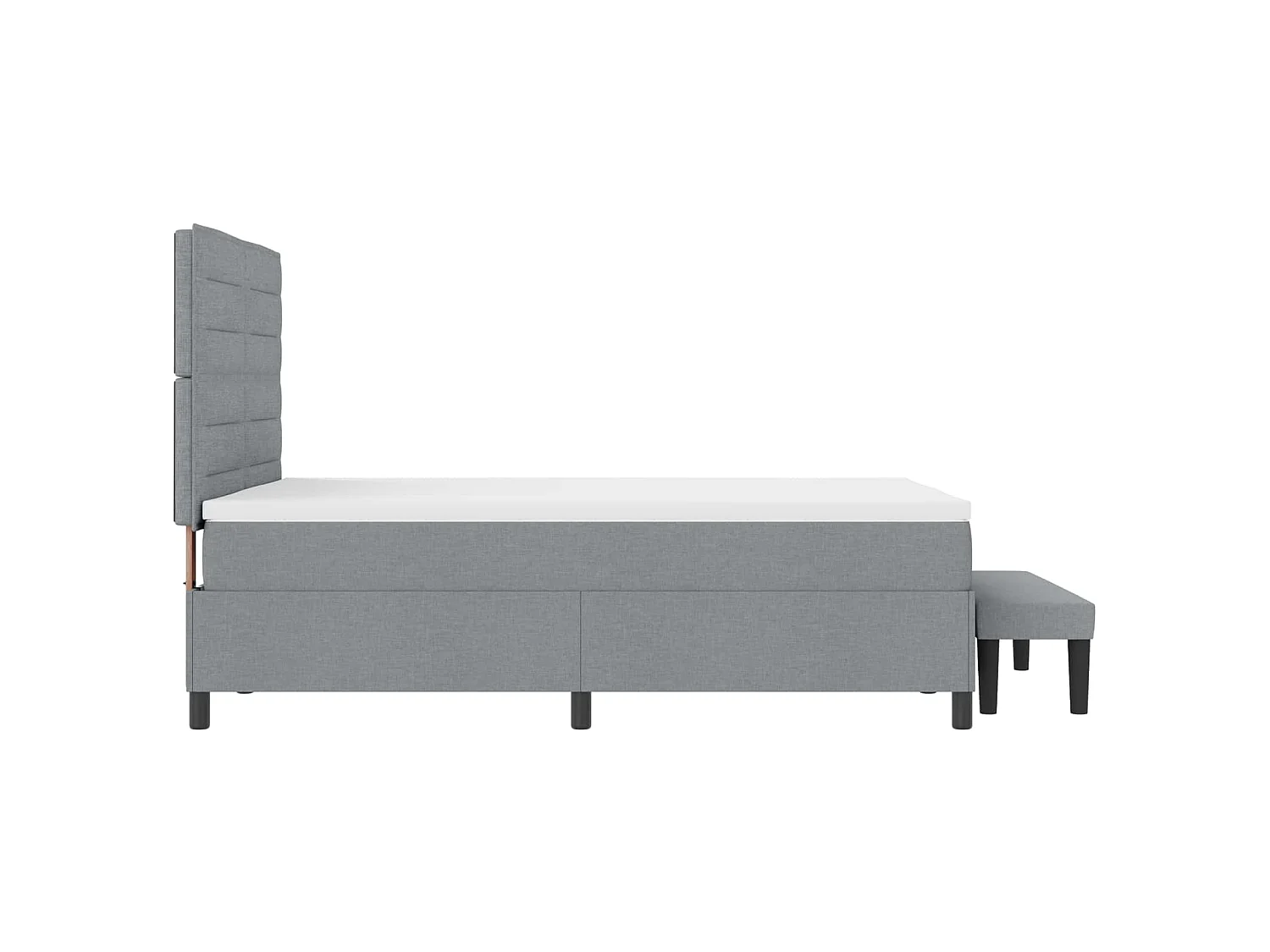 Cama Box com cabeceira Cinzento-claro 140 x 190 cm tecido