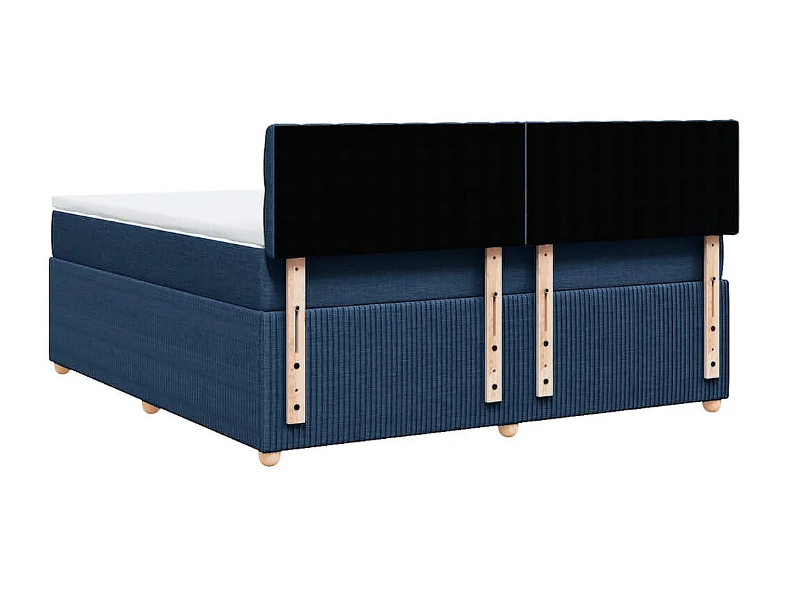 Boxspringbett mit Matratze Blau 180x200 cm Stoff