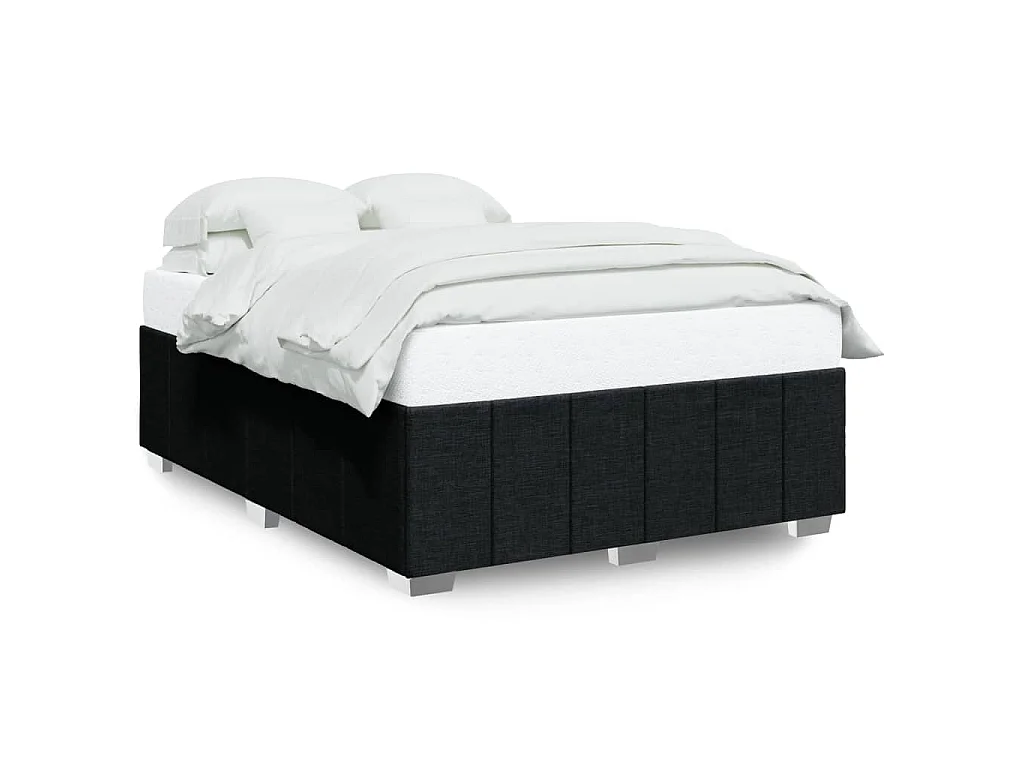 Estrutura de cama sem colchão 140x200 cm tecido preto