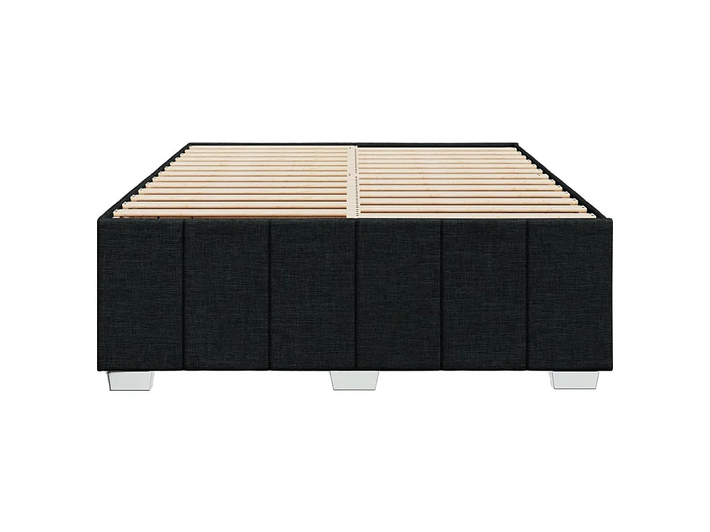 Estrutura de cama sem colchão 140x200 cm tecido preto