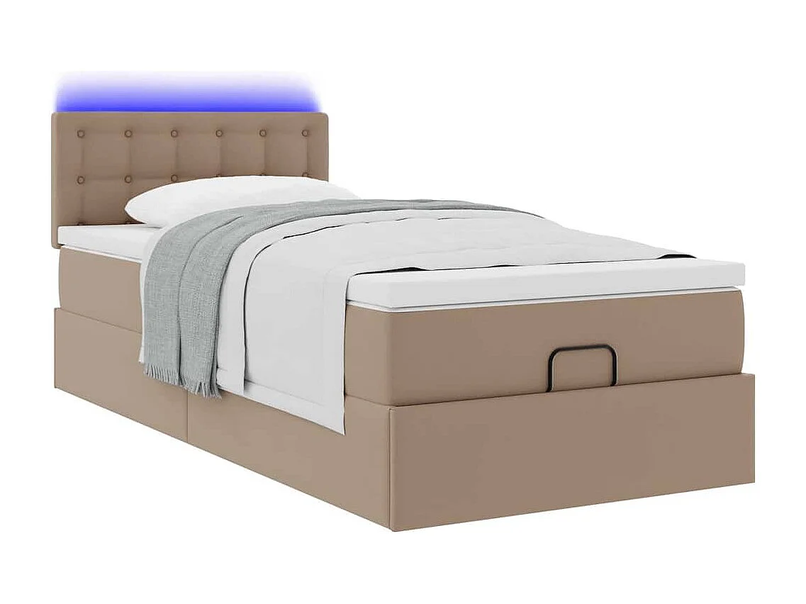 Ottoman bed met matrassen en LED's 100x200cm kunstleer