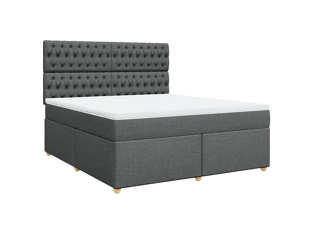 Boxspringbett mit Matratze Dunkelgrau 180x200 cm Stoff