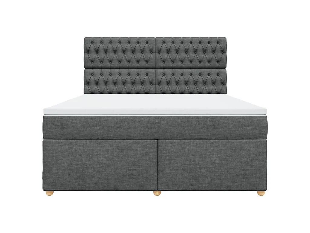 Boxspringbett mit Matratze Dunkelgrau 180x200 cm Stoff