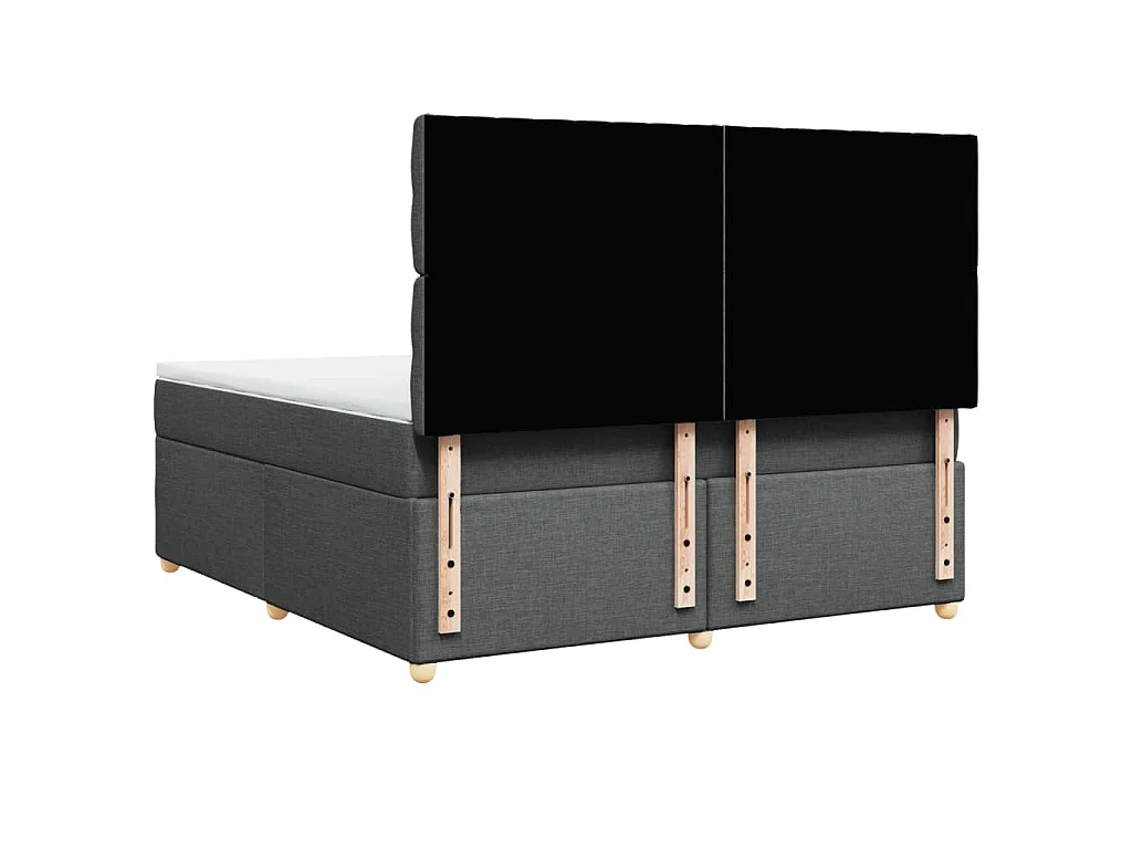 Boxspringbett mit Matratze Dunkelgrau 180x200 cm Stoff