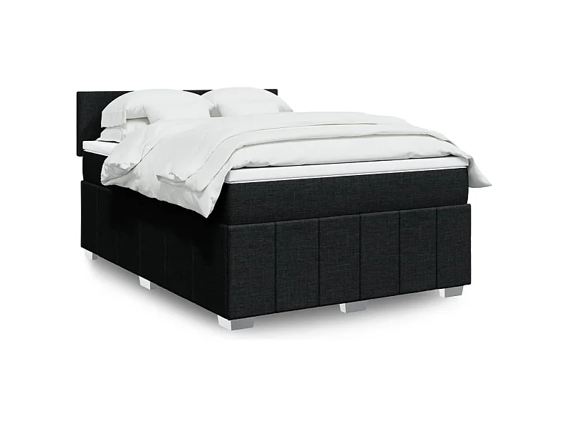 Boxspringbett mit Matratze Schwarz 140x190 cm Stoff