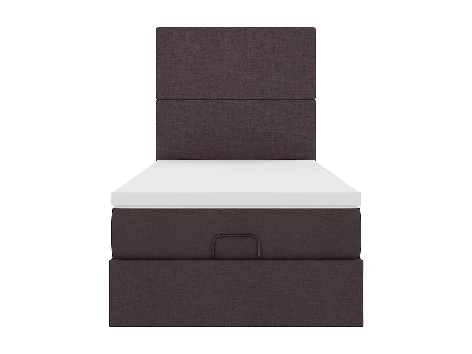 Ottoman-Bett mit Matratze & LEDs Dunkelbraun 100x200 cm Stoff