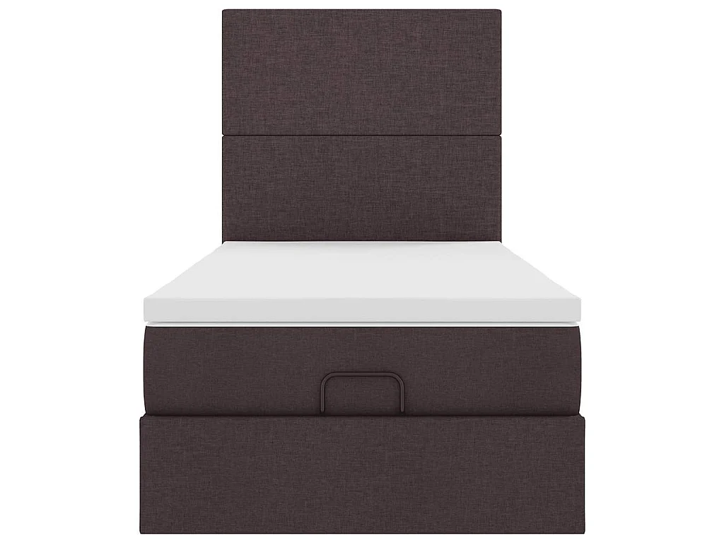 Ottoman bed met matras en LED's 100x200cm stof donkerbruin
