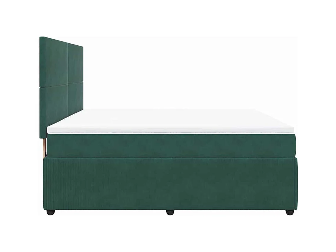 Boxspringbett mit Matratze Dunkelgrün 180x200 cm Samt