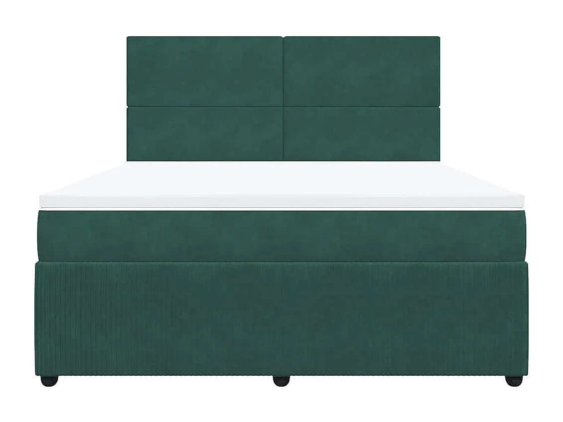 Boxspring met matras fluweel donkergroen 180x200 cm