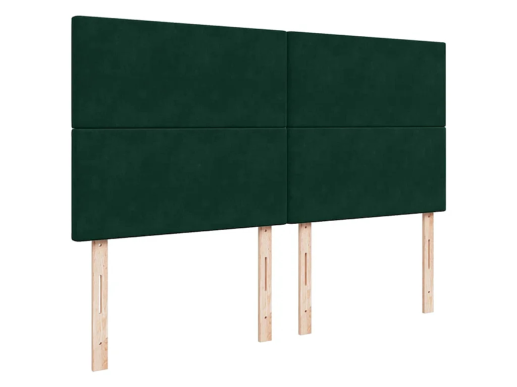 Cama box spring con colchón terciopelo verde oscuro 180x200 cm