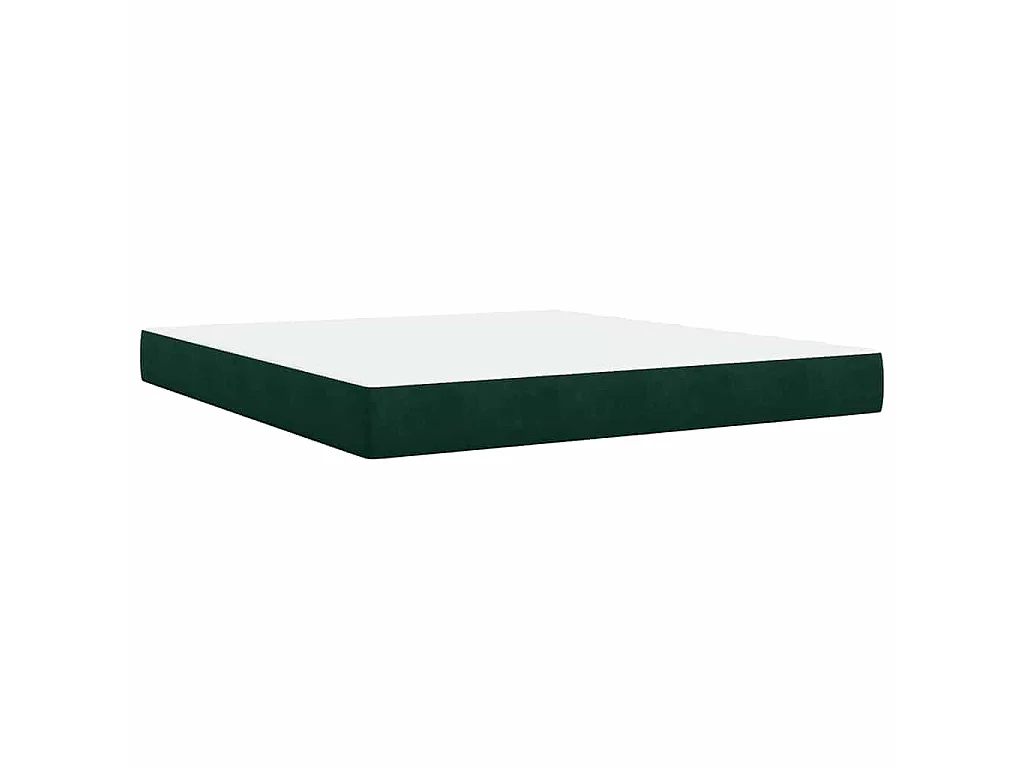 Cama box spring con colchón terciopelo verde oscuro 180x200 cm