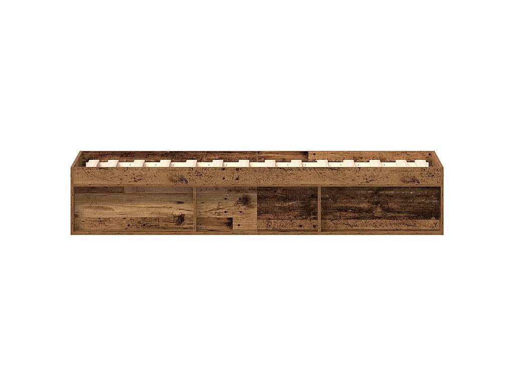 Estructura de cama sin colchón madera de ingeniería envejecida