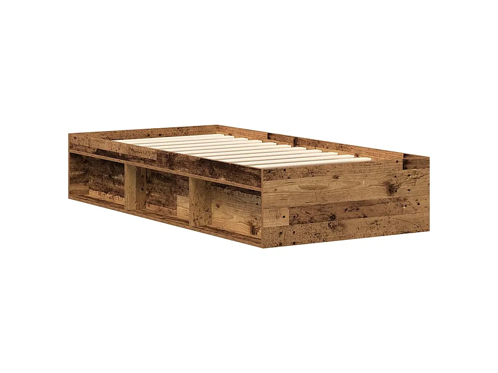 Estructura de cama sin colchón madera de ingeniería envejecida
