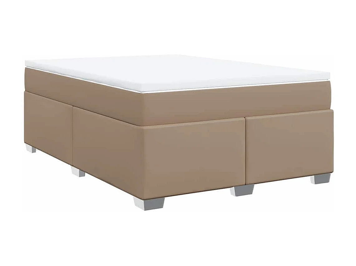 Boxspringbett Matratze Cappuccino-Braun 140x190cm Kunstleder