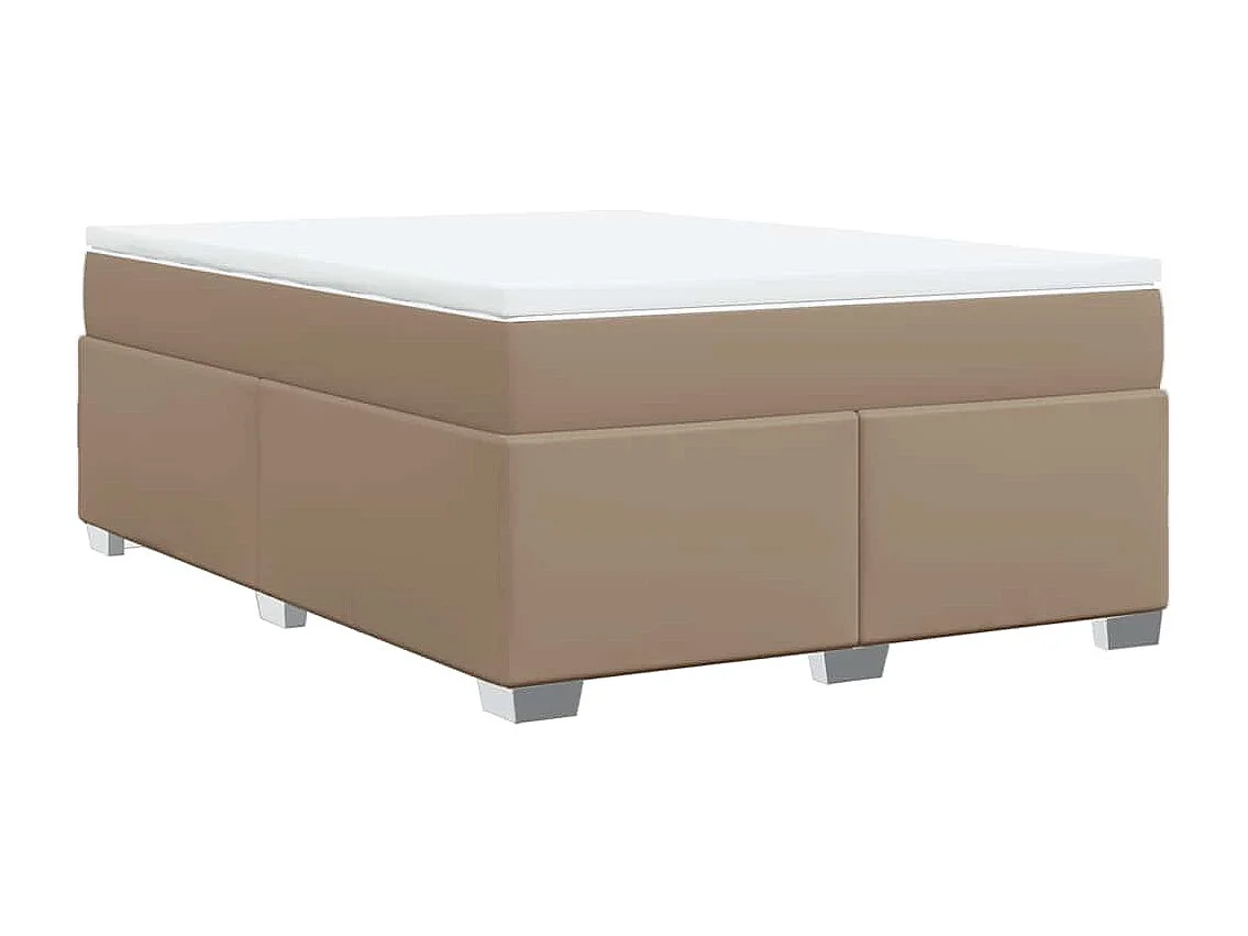 Boxspringbett Matratze Cappuccino-Braun 140x190cm Kunstleder