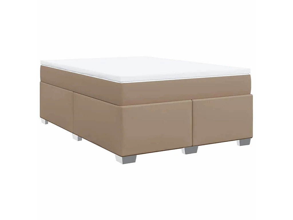Boxspringbett Matratze Cappuccino-Braun 140x190cm Kunstleder