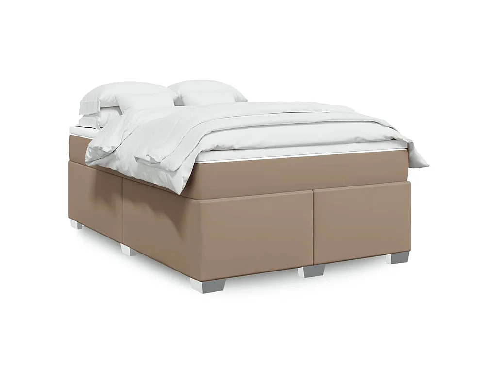 Boxspringbett Matratze Cappuccino-Braun 140x190cm Kunstleder