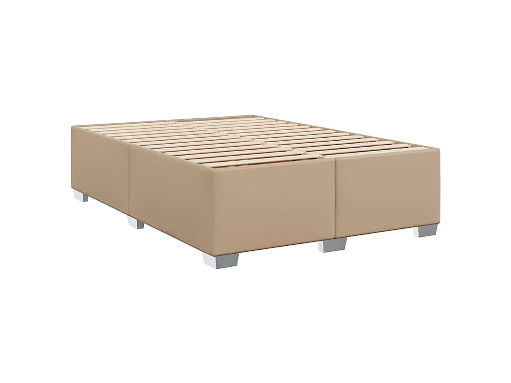 Boxspringbett Matratze Cappuccino-Braun 140x190cm Kunstleder