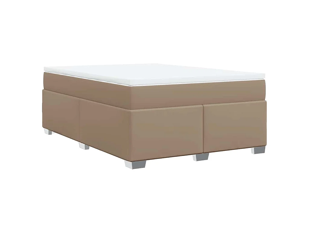 Boxspringbett Matratze Cappuccino-Braun 140x190cm Kunstleder