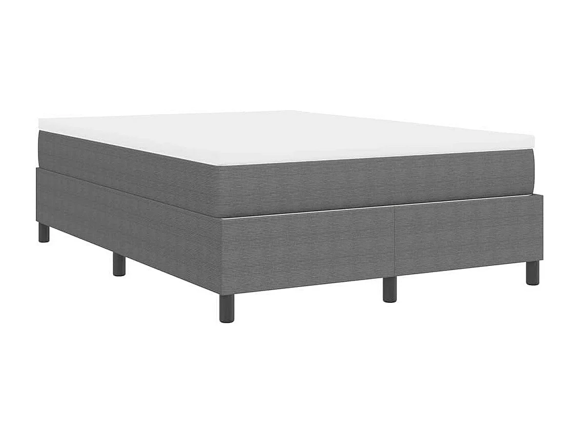 Cama Box Cinza Claro e Branco 140 x 190 cm