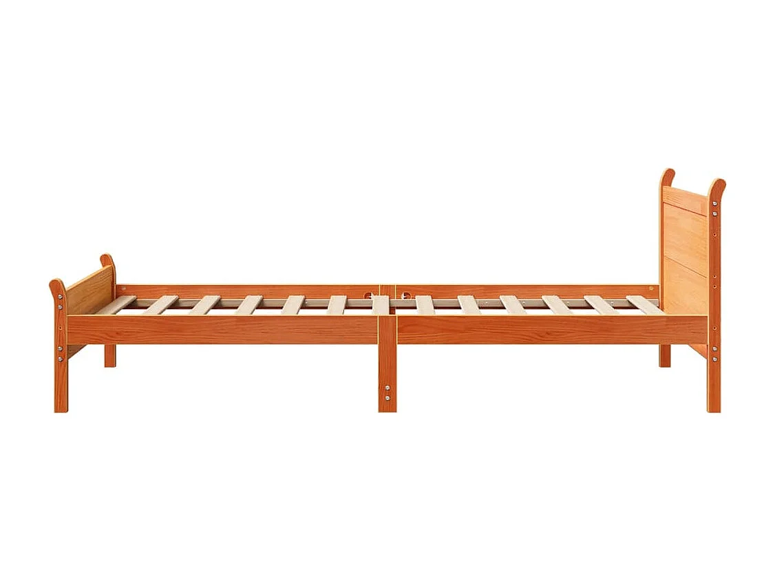 Bedframe zonder matras massief grenenhout wasbruin 100x200 cm