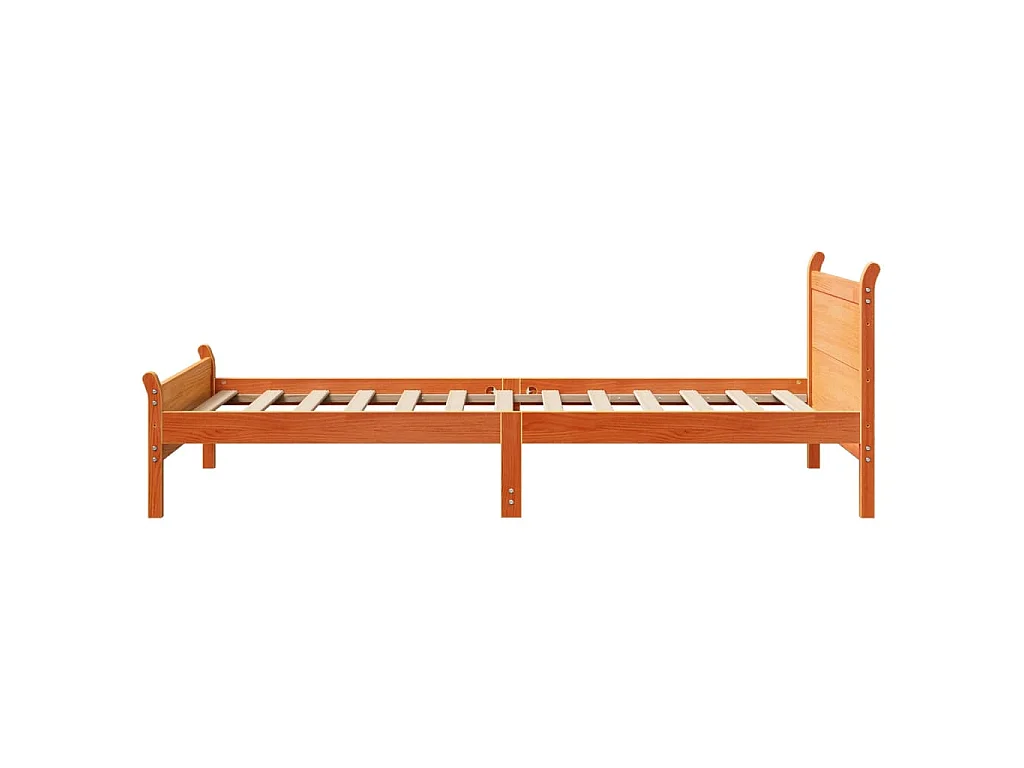 Letto senza Materasso Marrone Cera 100x200 cm in Legno di Pino