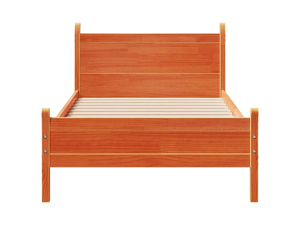 Letto senza Materasso Marrone Cera 100x200 cm in Legno di Pino