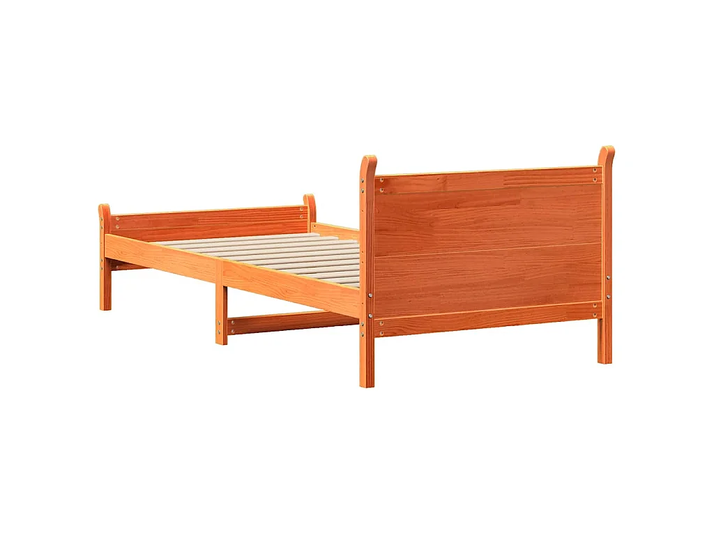 Letto senza Materasso Marrone Cera 100x200 cm in Legno di Pino