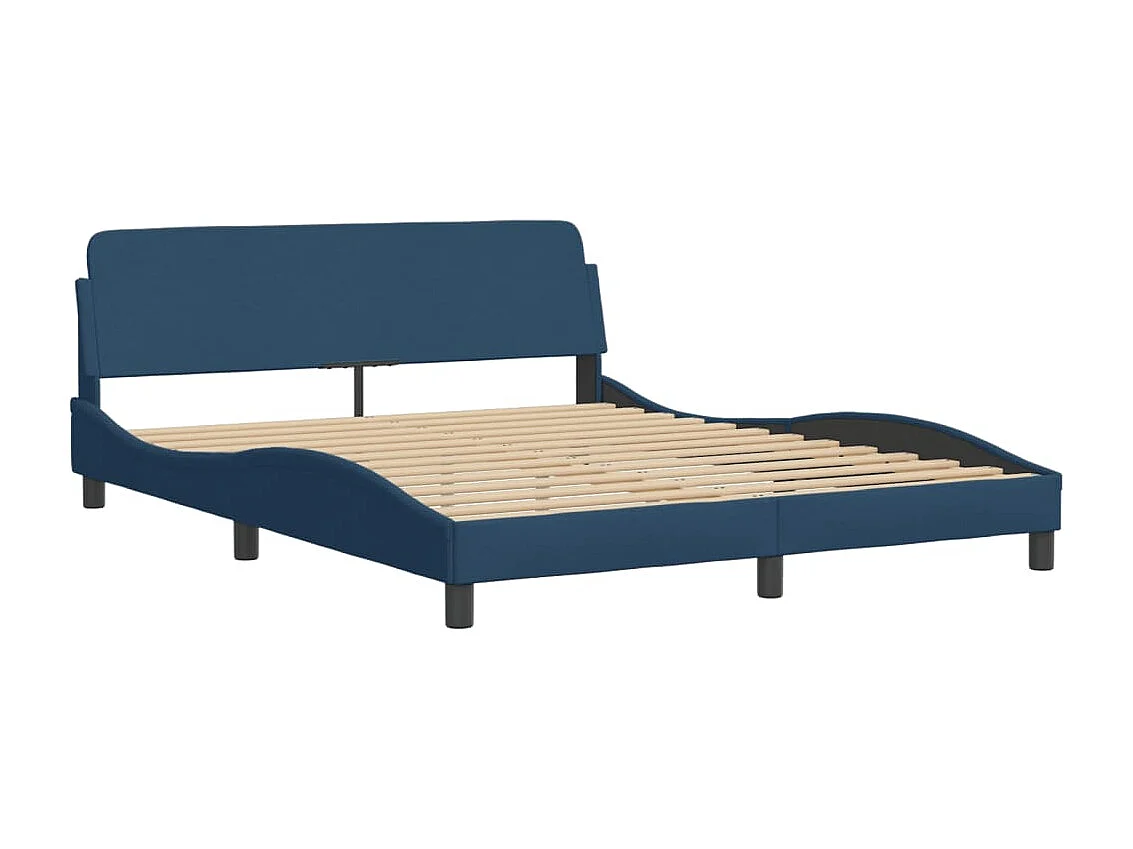 Letto con Materasso Hvar Blu 160x200 cm in Tessuto