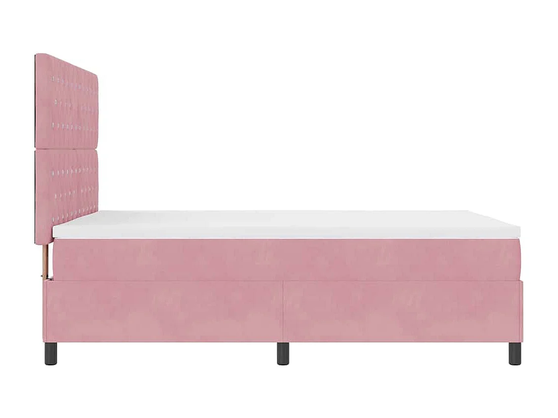 Lit à ressorts avec matelas Rose 160 x 200 cm Velours
