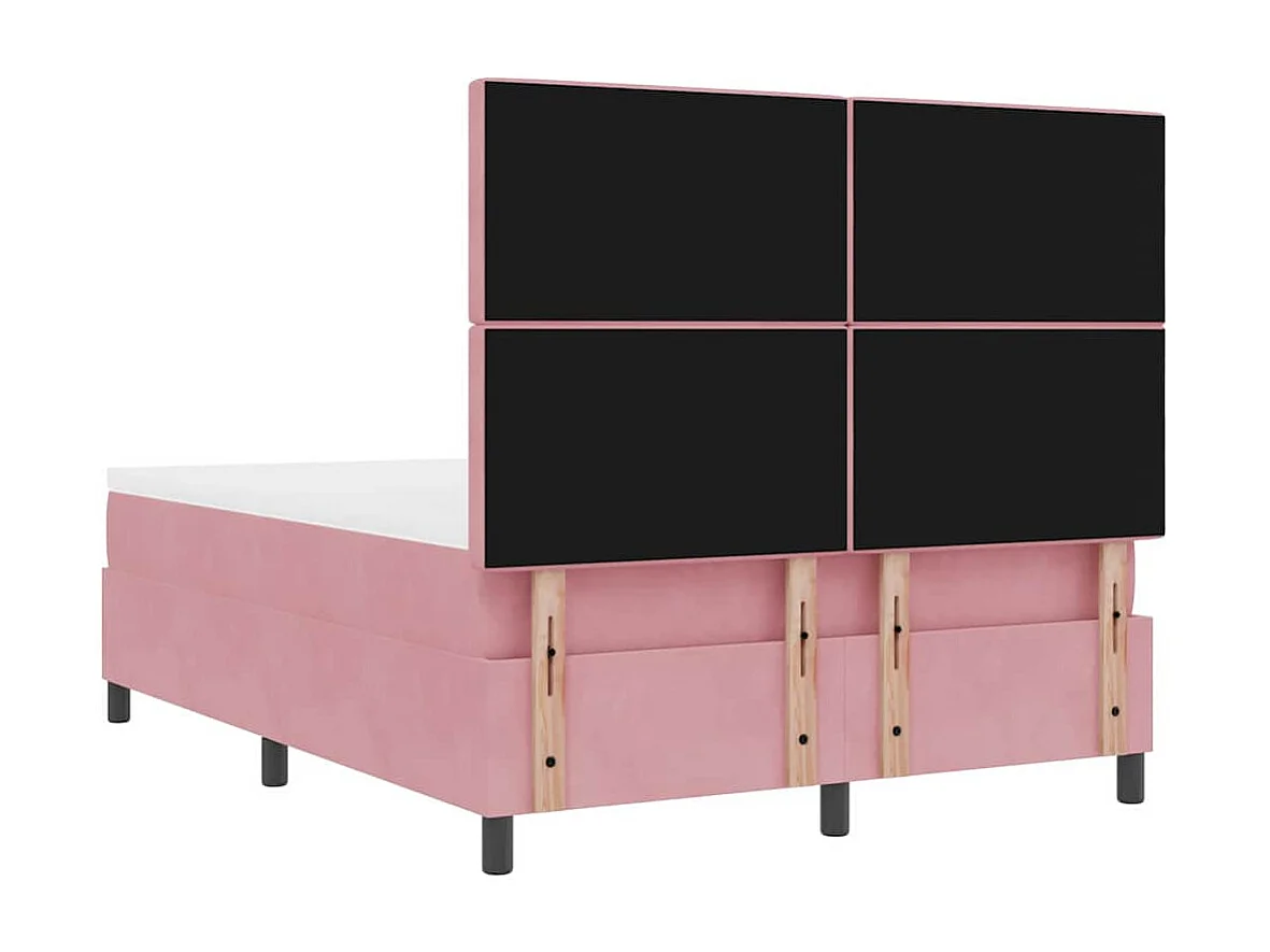 Lit à ressorts avec matelas Rose 160 x 200 cm Velours