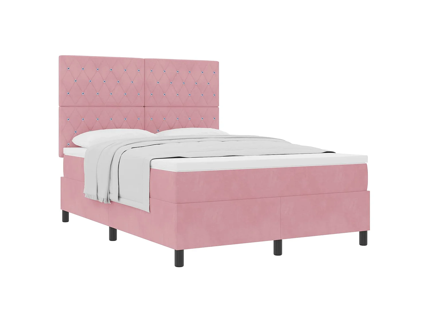 Boxspringbed met matras Roze 160 x 200 cm Fluweel
