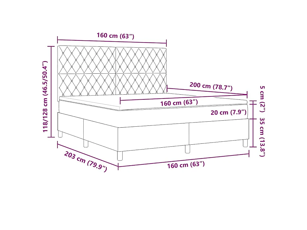 Boxspringbed met matras Roze 160 x 200 cm Fluweel
