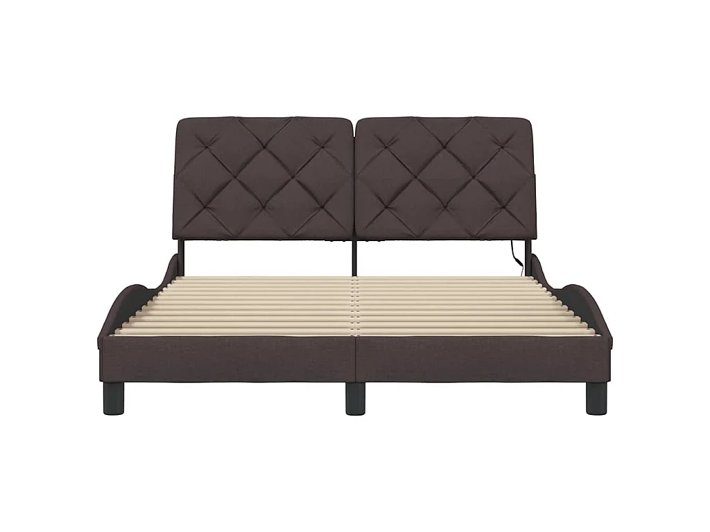 Estrutura de cama com LED sem colchão 140x200 cm tecido