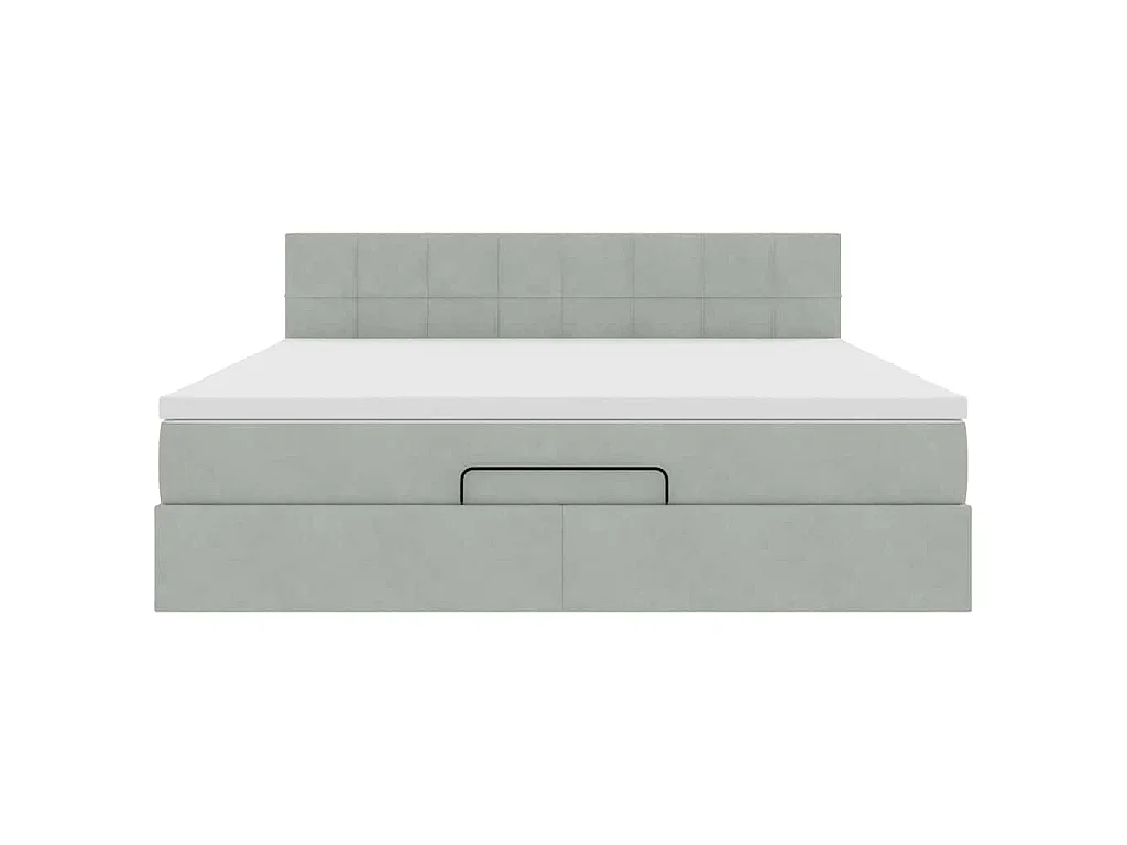 Estructura de cama otomana con colchón gris claro 180x200cm